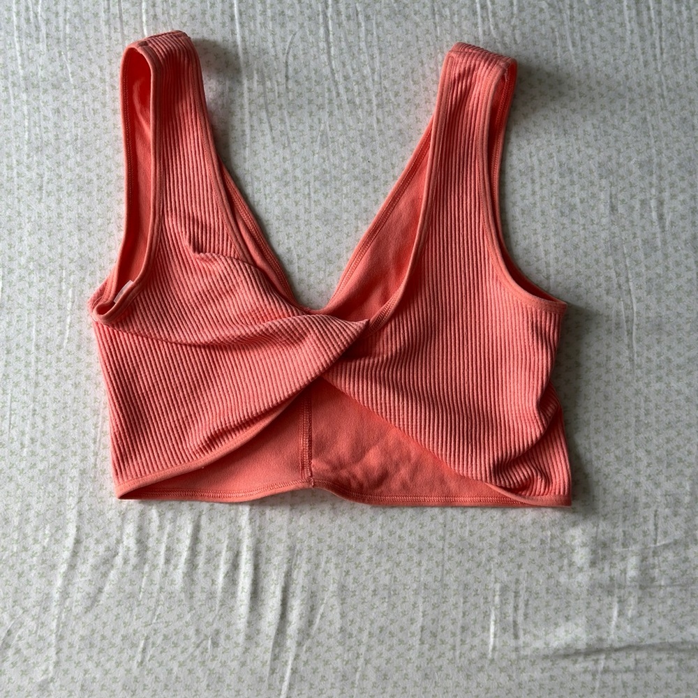 Peach twist crop top